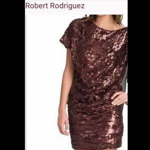 Robert Rodriguez Copper Sequin Ruched Dress (4)